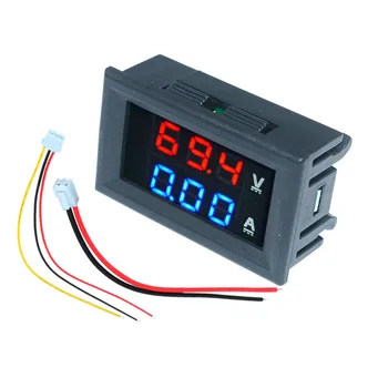 Mini Skaitmeninės Automobilių Voltmeter Ammeter DC 100V 10A 50A 100A LED Ekranas Amp Voltų Įtampa Srovės Matuoklis Testeris Detektorius