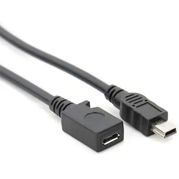 Mini USB male Micro USB B moterų įkroviklis duomenų kabelis adapteris keitiklis įkroviklis duomenų kabelis