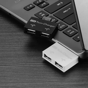 Mini USB Šakotuvo 2 Uoste, Įkroviklis Hub Adapteris Karšto Pardavimo mados Nauja USB Skirstytuvo už Telefoną, Planšetinį Kompiuterį,