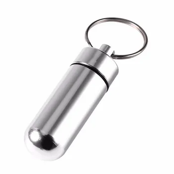 Mini Vandeniui Tablečių Dėžutė Raktų pakabukai Metalo Keychain Saugojimo Uždaromos Medicinos Butelį Key chain Lauko Kelionių Nešiojamų Buteliai A0940