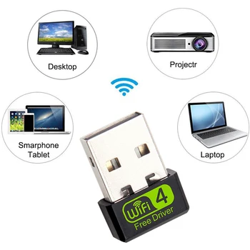 Mini WiFi Adapteris, USB Wi-Fi USB2.0 Adapteriai, Nemokama Vairuotojo Wi Fi Dongle 150Mbps Tinklo plokštė Ethernet Belaidžio ryšio Imtuvas PC