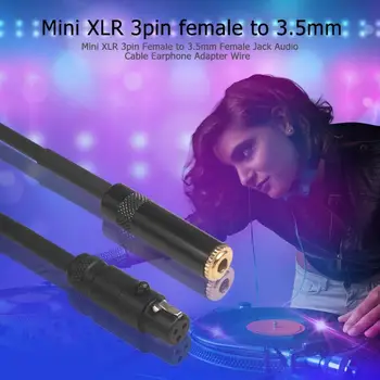 Mini XLR 3pin Moterų 3,5 mm Female Jack Audio Kabelis, Ausines Adapteris Dvikryptis Konversijos Viela, 0.3 m/1m/2m