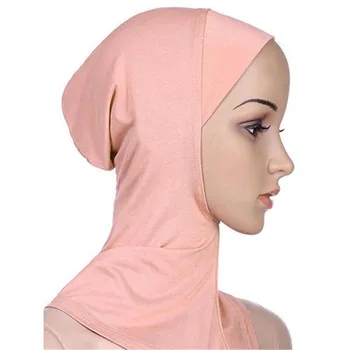 Minkštas Musulmonų Visiškai Padengti Vidinį Moterų Hijab variklio dangčio Bžūp Islamo Underscarf Kaklo, Galvos Dangtis Skrybėlę 6YQA