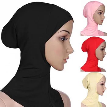 Minkštas Musulmonų Visiškai Padengti Vidinį Moterų Hijab variklio dangčio Bžūp Islamo Underscarf Kaklo, Galvos Dangtis Skrybėlę 6YQA