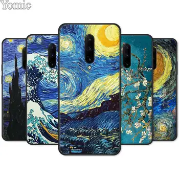 Minkštas Telefoną Atveju Oneplus 8 Nord N10 N100 8T 7 7T Pro 5G Z Juoda Shell 1+ 8 7Pro TPU Padengti paveikslų Žvaigždėtą Naktį Van Gogh