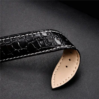 Minkšti Veršiena Oda Watchband Krokodilas Modelio Dizaino Apyrankė vyriški Laikrodžiai Diržai 16mm 18mm 20mm 22mm 24mm correas