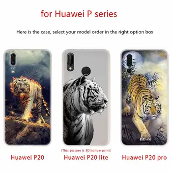 MLLSE piktas baltas tigras Atveju Silikono Minkštos TPU Padengti Huawei 30 P40 P20 Pro P9 P10 Lite P Smart Z 2020 m.