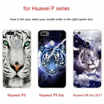 MLLSE piktas baltas tigras Atveju Silikono Minkštos TPU Padengti Huawei 30 P40 P20 Pro P9 P10 Lite P Smart Z 2020 m.