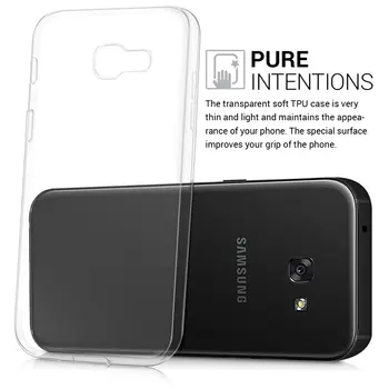Mobiliojo Telefono Galinį Dangtelį Samsung Galaxy A5 2017 A520 Silikono Atveju Minkštos TPU Aišku, Skaidrus 360 Apsauginis Maišelis GalaxyA52017