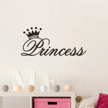 Modernaus stiliaus Princess crown Siena Lipdukas Girl vaiko kambarys miegamasis Namų Puošybai meno Lipdukai naktiniai Lipdukai, tapetai