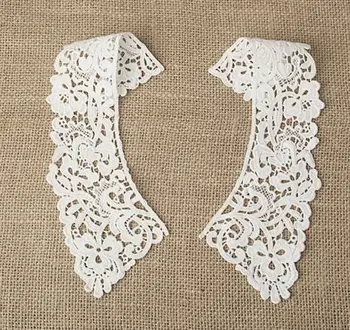 Moderni Baltos spalvos medvilniniai siuvinėjimo gėlių nėrinių apykaklę Audinio Siuvimo, Aplikacijos 
