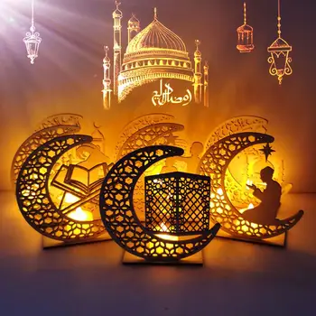 Moon Star LED Šviesos Ramada Eid Mubarakas Medžio Ornamentu Kabo Pakabukas Ramadanas Žibintai Dec Eid Mubarakas Islamo Musulmonų EID Šaliai Dekoro