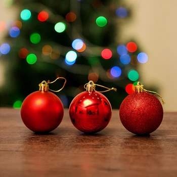 Mosodo 24pcs/set Kalėdų Eglutės Ornamentu Blizgučiai Kalėdos Raudona Kamuoliukus Šalies Hanging Ball Dekoracija Šventė naujuosius Metus Namuose 8 Spalvos