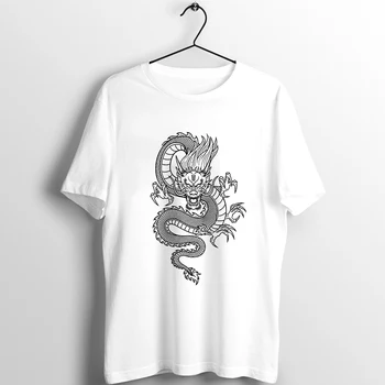 Moteriški marškinėliai Streetwear Viršūnes Ulzzang Harajuku Senovinių Kinų Drakonas Spausdinti Vasaros Marškinėlius Atsitiktinis Negabaritinių Viršuje Moterų Marškinėliai
