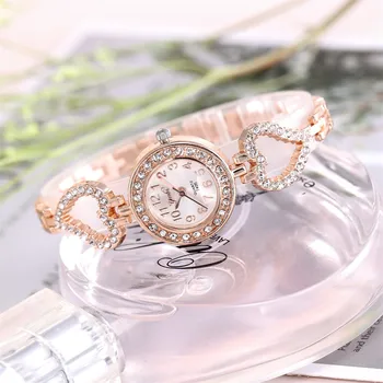 Moterų asmenines Lydinio Kvarco Žiūrėti Moterų Full Diamond Prabangos Žiūrėti moterų laikrodžiai Suknelė žiūrėti Šalis dekoro dovanos Femal