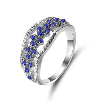 Moterų Blue Mini Cirkonis Tuščiaviduris Žiedas Daugiasluoksnės Mados Vestuvių Žiedas Priedai Dalyvavimas Draugei Širdies Pasitenkinimą Dovana