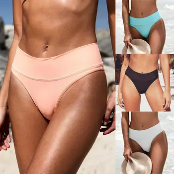 Moterų Derliaus Aukšto Juosmens Brazilijos Bikini Bottom maudymosi Kostiumėliai, Trumpi Paplūdimio Karšto /IKI