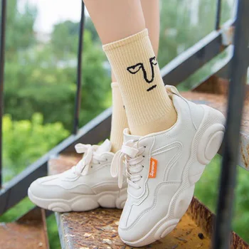 Moterų Harajuku Spalvinga Juokingas Mielas Kojinės Laimingas korėjos Unisex išraiška Saldainiai Spalvos Medvilninių kojinių