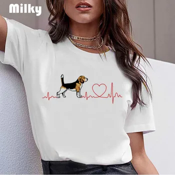 Moterų Mielas šuo Marškinėliai Bull Terjeras Kawaii marškinėliai moterims pankų drabužių Juokinga grunge T-shirt plius dydis viršūnes Marškinėlius Moteris