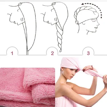 Moterų Plaukų Džiovinimo Skrybėlę Makiažas, plaukai surišti į uodegą Turėtojas Lady Vandens Absorbentas Mikropluošto Rankšluostis Vonia Bžūp HKS99