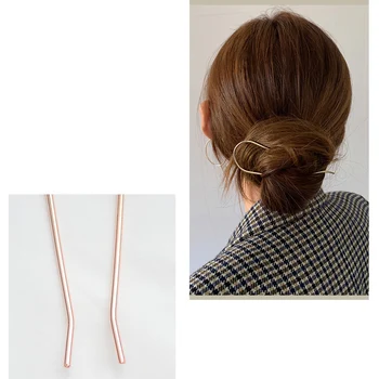 Moterų U-formos Pin Metalo Žiburių Įrašą, plaukų segtukai, Imituojant Nuotakos Tiara Plaukų Aksesuarai Vestuvių Šukuosena Dizaino Įrankiai