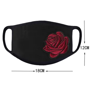 Moterų veido kaukių mados rose modelis medvilnės juoda kauke suaugusiųjų lauko anti-dulkių sporto kaukė NAUJŲ 2020 m. skalbti maske
