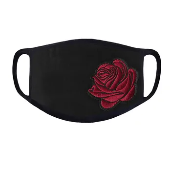 Moterų veido kaukių mados rose modelis medvilnės juoda kauke suaugusiųjų lauko anti-dulkių sporto kaukė NAUJŲ 2020 m. skalbti maske