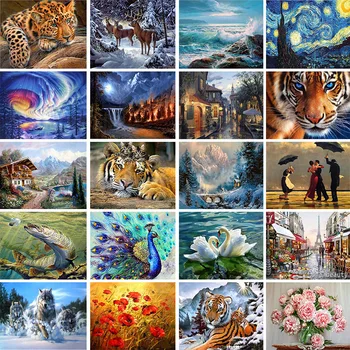 Mozaika, siuvinėjimas kryželiu Gyvūnų dekoracijos nuotrauką namų dekoro dovana Pilnas turas 3D 