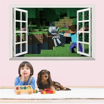 Mozaikos 3D Žaidimas Siena Lipdukas Pikselių Žaidimas Plakatas Namų Dekoro sienų lipdukai vaikams kambariai