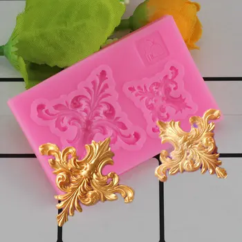 Mujiang 3D Baroko Slenka Kampe Silikono Formos Gėlių Vynuogių Minkštas Tortas Dekoravimo Priemonės, Keksiukų, Šokolado Gumpaste Molio Pelėsis