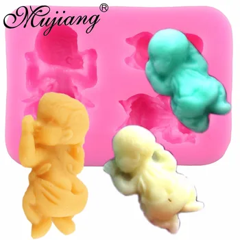 Mujiang 3D Kūdikių Muilas Silikono Formų Žvakių, Molio Pelėsių Šalies Minkštas Tortas Dekoravimo Priemonės, Saldainiai, Šokoladas Gumpaste Liejimo formos