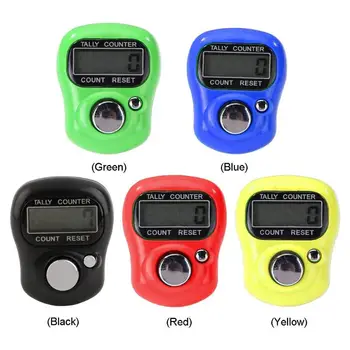 Multi-color Mini Piršto Counter LCD Elektroninių Skaitmeninių Mygtuką Baterijos Elektroninių Sutampa Counter Skaičiavimo Diapazonas 0-99999