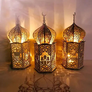 Musulmonų Festivalis Šviesos Ramadanas Eid Mubarakas Papuošalų, Medinių LED Lempos Palace 