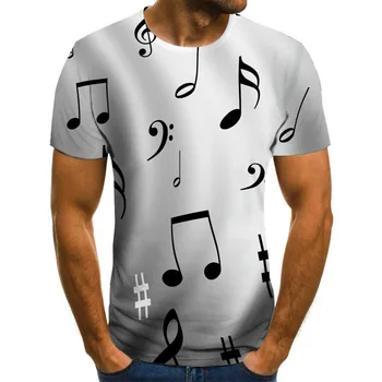 Muzikos Pažymi, Juokinga Atspausdinta Marškinėliai Vyrams/Moterims Vasaros Muzikos Trumpas Rankovės marškinėliai Atsitiktinis Žmogus Topai Marškinėliai Brand Tee Marškinėliai Homme