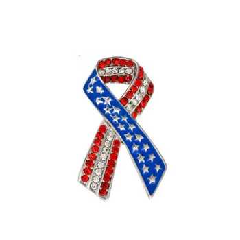 MZC Mados JAV Vėliava Kaklaraištis Logotipą, Sagės Geriausiais Draugais Kristalų Pin Vyrų, Moterų Papuošalai Tėvynės Raudona Mėlyna Broche Spalva Bijoux Femme