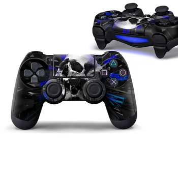 Mėlyna Kaukolė Apsaugos Lipdukas Padengti PS4 Valdytojas Vinilo Oda PlayStation4 joypad Decal Sony PS4 gamepad Priedai