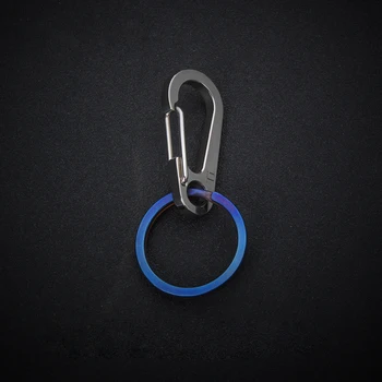 Mėlyna titano lydinio raktas, žiedas, raktų žiedas