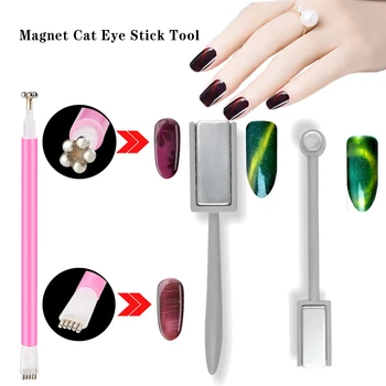 Nagų Dailės Magnetinio 5D Cat Eye UV Gelis Nagų lakas Magneto Lazerio Nagų Dailės Lakas Žvaigždėtas Dangus Jade Poveikis Mirkti Off Gelio Lako