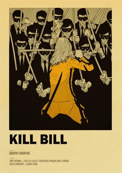 Namo sienos derliaus meno apdailos kraftpopieris plakatas Šviečia/Pulp Fiction/Spirited Away/Mano Kaimynas Totoro/Kill Bill a113