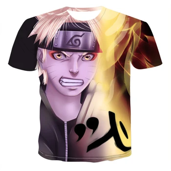 Naruto berniukų drabužiai vasaros mados vyriški T-shirt 3D anime Harajuku viršūnes atsitiktinis marškinėliai vyriški O-kaklo marškinėliai plius dydis streetwear