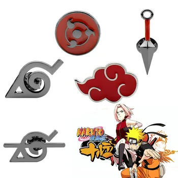 Naruto Sasuke Emaliuota Segė Pin Akatsuki organizacija, raudonojo debesies pasirašyti Atlapas Pin Cosplay Džinsinio Sagė Pin