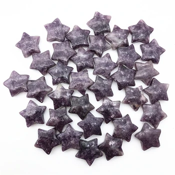 Natūralus Kvarcas Star Apdailos Akmuo Amatų Lepidolite Žvaigždės Formos Akmenys Energijos Gijimas Crystal 
