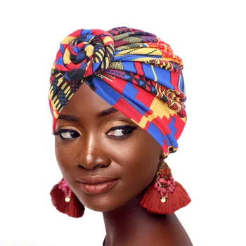 Nauja mada Moterims Afrikos modelio gėlių turbaną Musulmonų Turbaną skarelė headwrap Ponios Chemo Bžūp Skarelės Plaukų Aksesuarai
