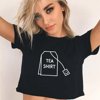 Nauja siunta Humoro Arbatos Spausdinti Moterų marškinėliai Vasaros 2019 Juokinga Pasėlių Viršuje T Marškinėliai Moterims Harajuku Tumblr Mados Ponios Marškinėlius
