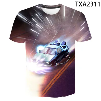 Nauja, vyriški T-shirt Atgal į ateitį T-shirt Martis ir jo sintezės energijos futuristinis automobilių 3D atspausdintas vaikų viršuje Cool T-shirt