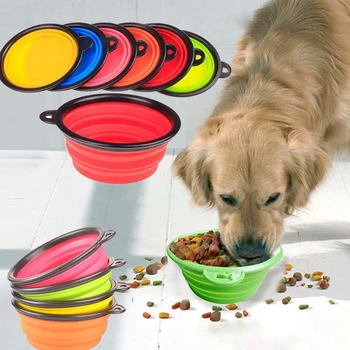 Nauja Šunų aksesuarai, silikoninės šuns dubenėlyje saldainiai spalvos lauko kelionių nešiojamų mažylis doogie maisto konteineryje finansuojančiojo patiekalas ant pardavimo