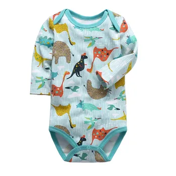Naujagimio Bodysuit baby kūdikių bebes drabužius ilgomis rankovėmis medvilnės spausdinimo kūdikių drabužiai 1pcs 0-24 Mėnesiai