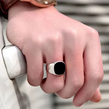 Naujai Atvykusių Vyrų Žiedas Madinga Minimalistinio Dizaino Naftos Lašas Emalio Piršto Žiedai Mados Šaliai, Papuošalai