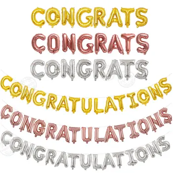 Naujas 1set 16inch Sveikinu Sveikinu kolbų raidžių Folija, Balionus, gimtadienio Dekoro Vestuvės baigimo dekoras