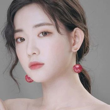 Naujas 2021 Sutartis Subtilus Crystal Star Temperamentas Vyšnių Lašas Auskarai Moterims Korėjos Klasikinio Stiliaus Auskarai Mados